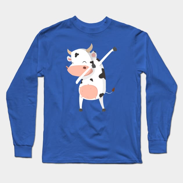 Dabbing Cow Pose Long Sleeve T-Shirt by sanseffort